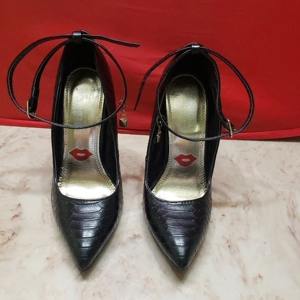 Heel shows Love lock Red Kiss blak 6.5 - Picture 9 of 9